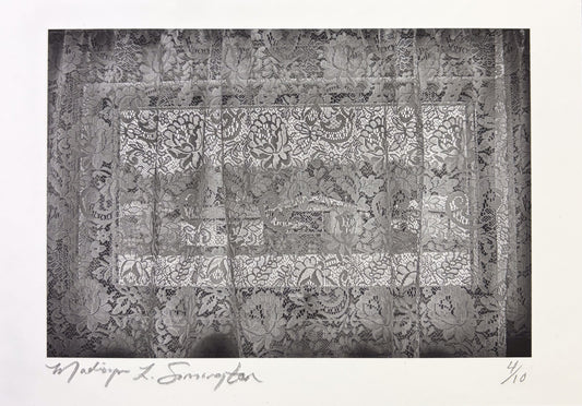 we had the same lace curtains by Madisyn Simington